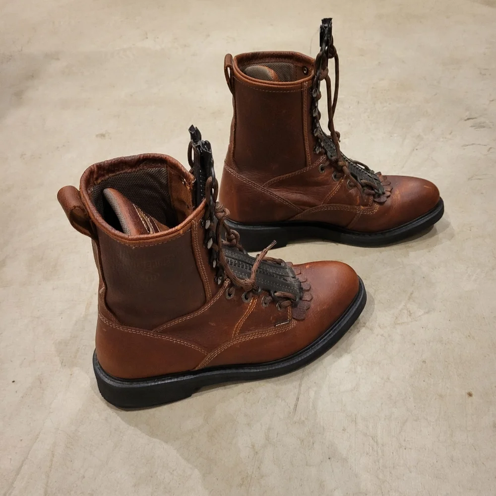 Wolverine size 11 M brown leather zip up boots